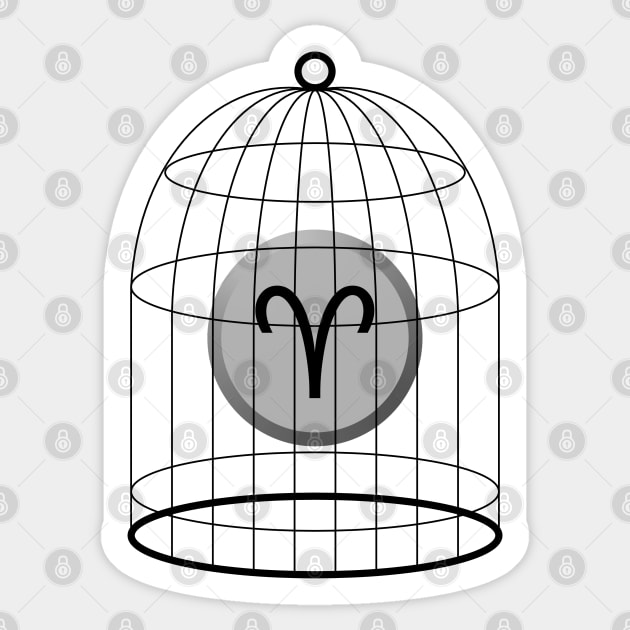 Aries Stellazzio In a Cage Sticker by inotyler